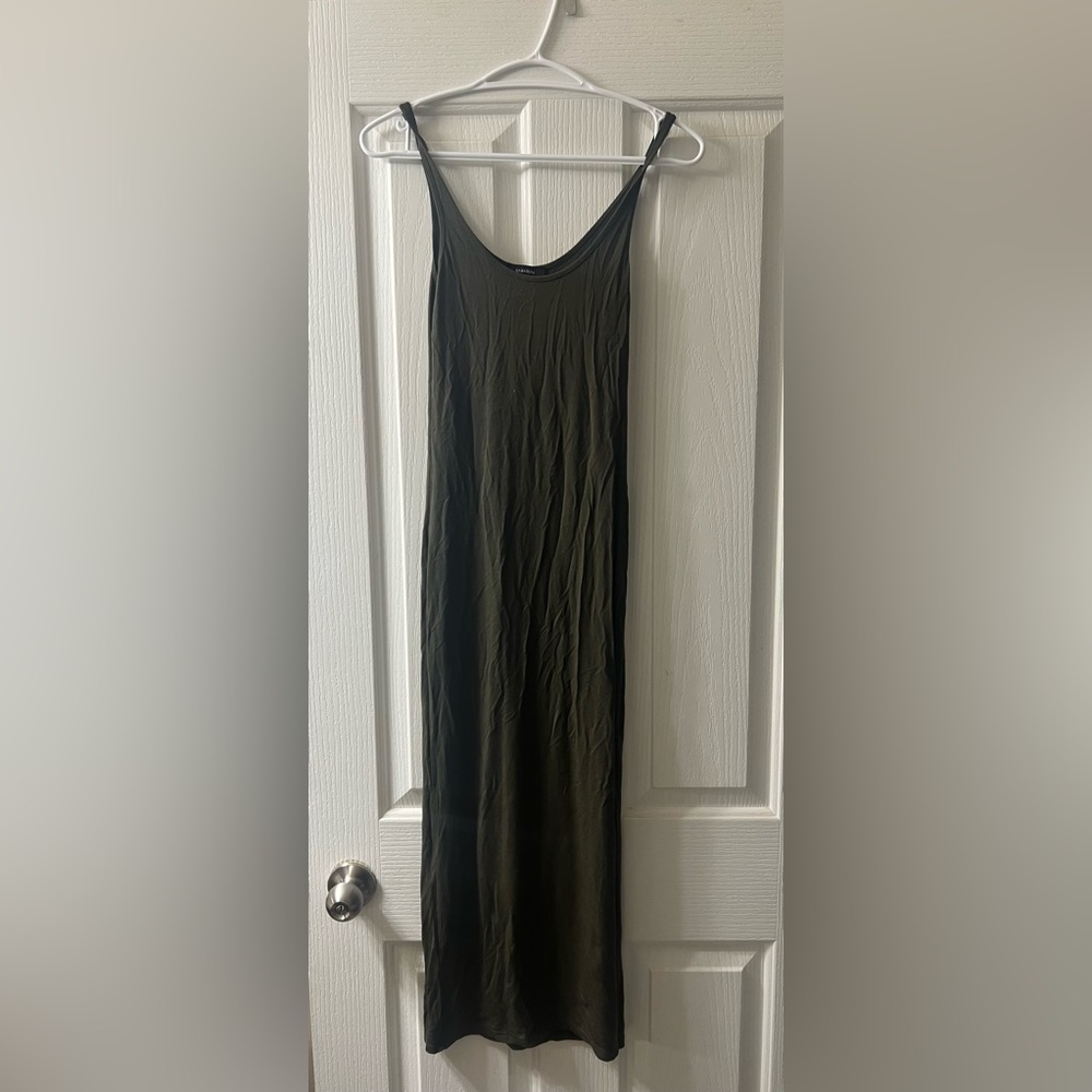 Aritzia Babaton Army Green Fitted Midi Dress